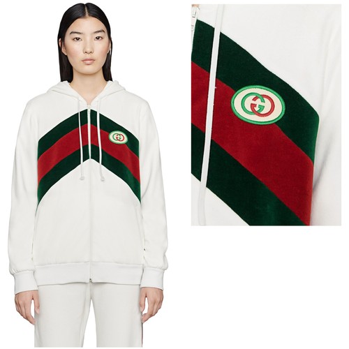 Gucci felpa velluto chevron - felpa,